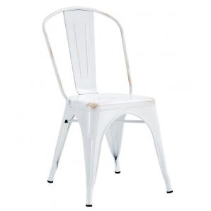 5 Sillas tol ek vintage, acero, blanco - 5 unidades