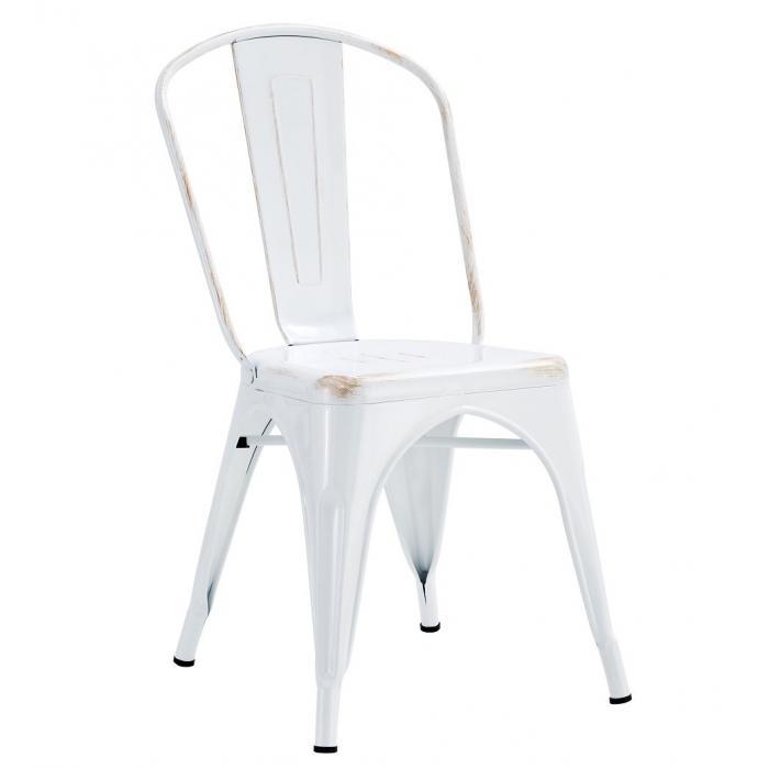 5 Sillas tol ek vintage, acero, blanco - 5 unidades