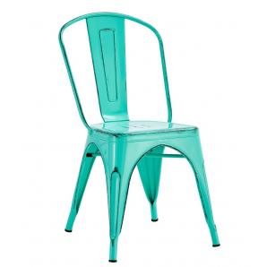 5 Sillas tol ek vintage, acero, verde agua - 5 unidades