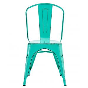 5 Sillas tol ek vintage, acero, verde agua - 5 unidades