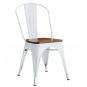 5 Sillas tol ek wood, acero, blanca, asiento madera - 5 unidades