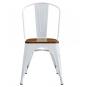 5 Sillas tol ek wood, acero, blanca, asiento madera - 5 unidades