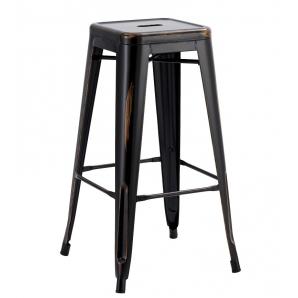 5 Taburetes tol ek vintage, acero, negro - 5 unidades