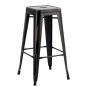 5 Taburetes tol ek vintage, acero, negro - 5 unidades