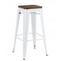 5 Taburetes tol ek wood, acero, blanco, asiento madera - 5 unidades