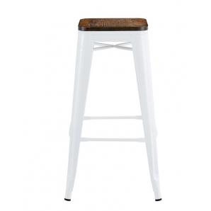 5 Taburetes tol ek wood, acero, blanco, asiento madera - 5 unidades