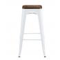 5 Taburetes tol ek wood, acero, blanco, asiento madera - 5 unidades