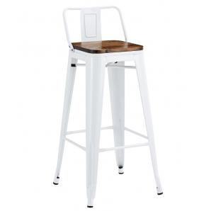 5 Taburetes tol r1 ek wood, acero, blanco, asiento madera - 5 unidades