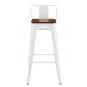 5 Taburetes tol r1 ek wood, acero, blanco, asiento madera - 5 unidades