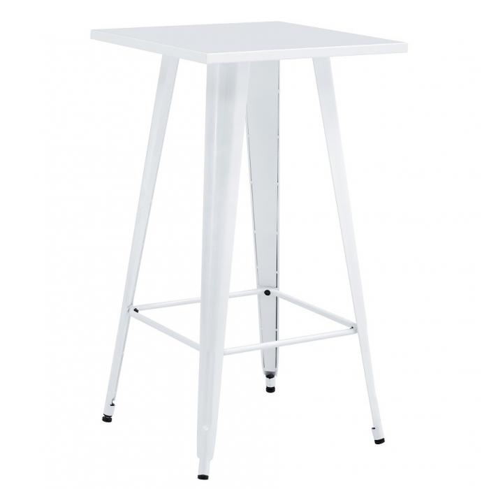 Mesa alta tol ek limited, acero, blanca, 60 x 60 cms