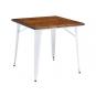 Mesa tol ek wood, acero, madera, blanca, 80x80 cms