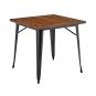 Mesa tol ek wood, acero, madera, negra, 80x80 cms