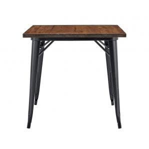 Mesa tol ek wood, acero, madera, negra, 80x80 cms
