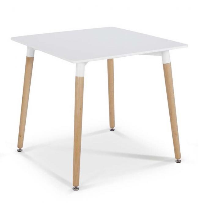 Mesa nury (su), madera, tapa lacada blanca, 80 x 80 cms