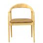 2 Sillones balcanes, madera de haya, natural, similpiel marrón - 2 unidades
