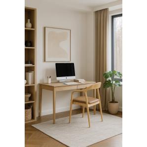 2 Sillones balcanes, madera de haya, natural, similpiel marrón - 2 unidades