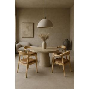 2 Sillones balcanes, madera de haya, natural, similpiel marrón - 2 unidades