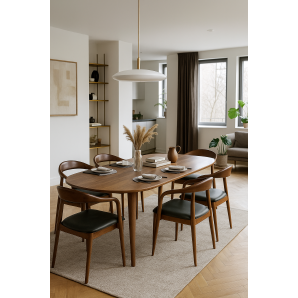 2 Sillones balcanes, madera de haya, nogal, similpiel negro - 2 unidades