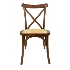 2 Sillas cross sx, madera de haya, nogal, asiento de ratán - 2 unidades