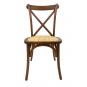 2 Sillas cross sx, madera de haya, nogal, asiento de ratán - 2 unidades