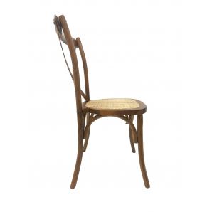 2 Sillas cross sx, madera de haya, nogal, asiento de ratán - 2 unidades