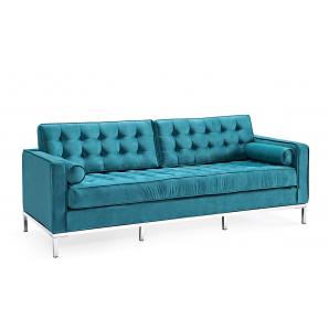 Sofá arles, 3 plazas, tejido velvet turquesa