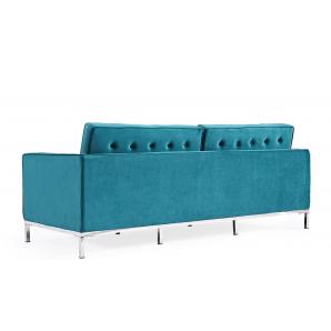 Sofá arles, 3 plazas, tejido velvet turquesa