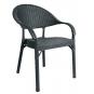 4 Sillones torremolinos, apilable, patas metálicas, polipropileno antracita - 4 unidades