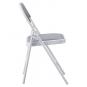 6 Sillas smart, plegable, metal, epoxi blanco, vinilo gris claro - 6 unidades