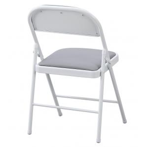 6 Sillas smart, plegable, metal, epoxi blanco, vinilo gris claro - 6 unidades