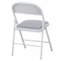 6 Sillas smart, plegable, metal, epoxi blanco, vinilo gris claro - 6 unidades
