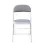 6 Sillas smart, plegable, metal, epoxi blanco, vinilo gris claro - 6 unidades