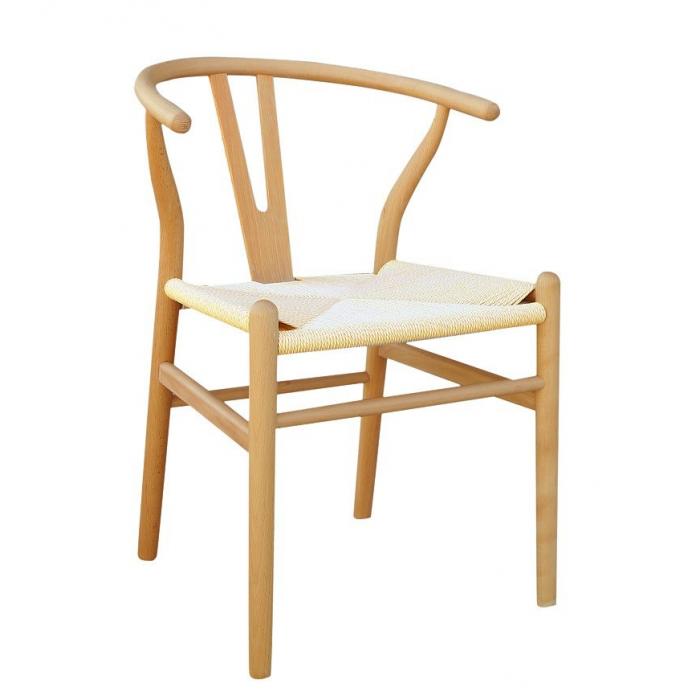 2 Sillas wish, madera de haya, natural, fibra trenzada - 2 unidades