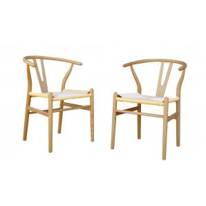 2 Sillas wish, madera de haya, natural, fibra trenzada - 2 unidades