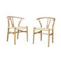 2 Sillas wish, madera de haya, natural, fibra trenzada - 2 unidades