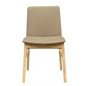 2 Sillas alpes, madera de haya, natural, similpiel marrón - 2 unidades
