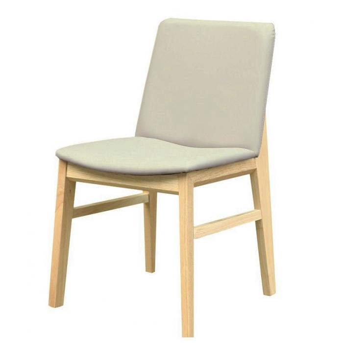 2 Sillas alpes, madera de haya, natural, similpiel gris - 2 unidades