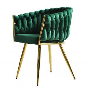 2 Sillones king, metal dorado, tapizado velvet verde oscuro - 2 unidades