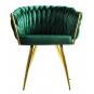 2 Sillones king, metal dorado, tapizado velvet verde oscuro - 2 unidades