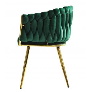 2 Sillones king, metal dorado, tapizado velvet verde oscuro - 2 unidades