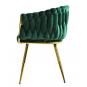 2 Sillones king, metal dorado, tapizado velvet verde oscuro - 2 unidades
