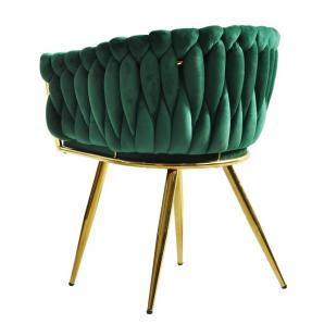 2 Sillones king, metal dorado, tapizado velvet verde oscuro - 2 unidades