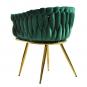 2 Sillones king, metal dorado, tapizado velvet verde oscuro - 2 unidades