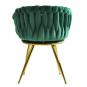 2 Sillones king, metal dorado, tapizado velvet verde oscuro - 2 unidades