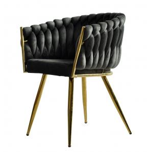 2 Sillones king, metal dorado, tapizado velvet gris oscuro - 2 unidades