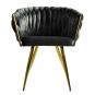 2 Sillones king, metal dorado, tapizado velvet gris oscuro - 2 unidades