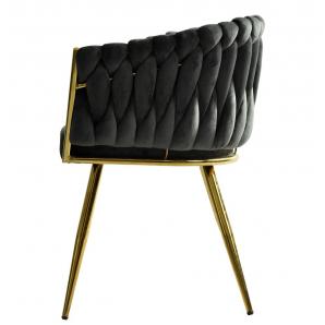 2 Sillones king, metal dorado, tapizado velvet gris oscuro - 2 unidades