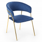 4 Sillones kefrén new, metal dorado, tapizado velvet azul - 4 unidades