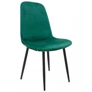 4 Sillas horus new, metal, tapizado velvet verde con trasera floral a juego - 4 unidades