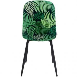 4 Sillas horus new, metal, tapizado velvet verde con trasera floral a juego - 4 unidades